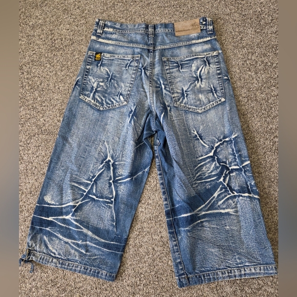 Y2K Hip Hop Baggy‎ Denim Shorts Jorts Brock Jeans 34 Skater - Picture 10 of 15